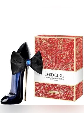 Carolina Herrera Good Girl Fragrance Bottle - Black & Blue with Gold Heel